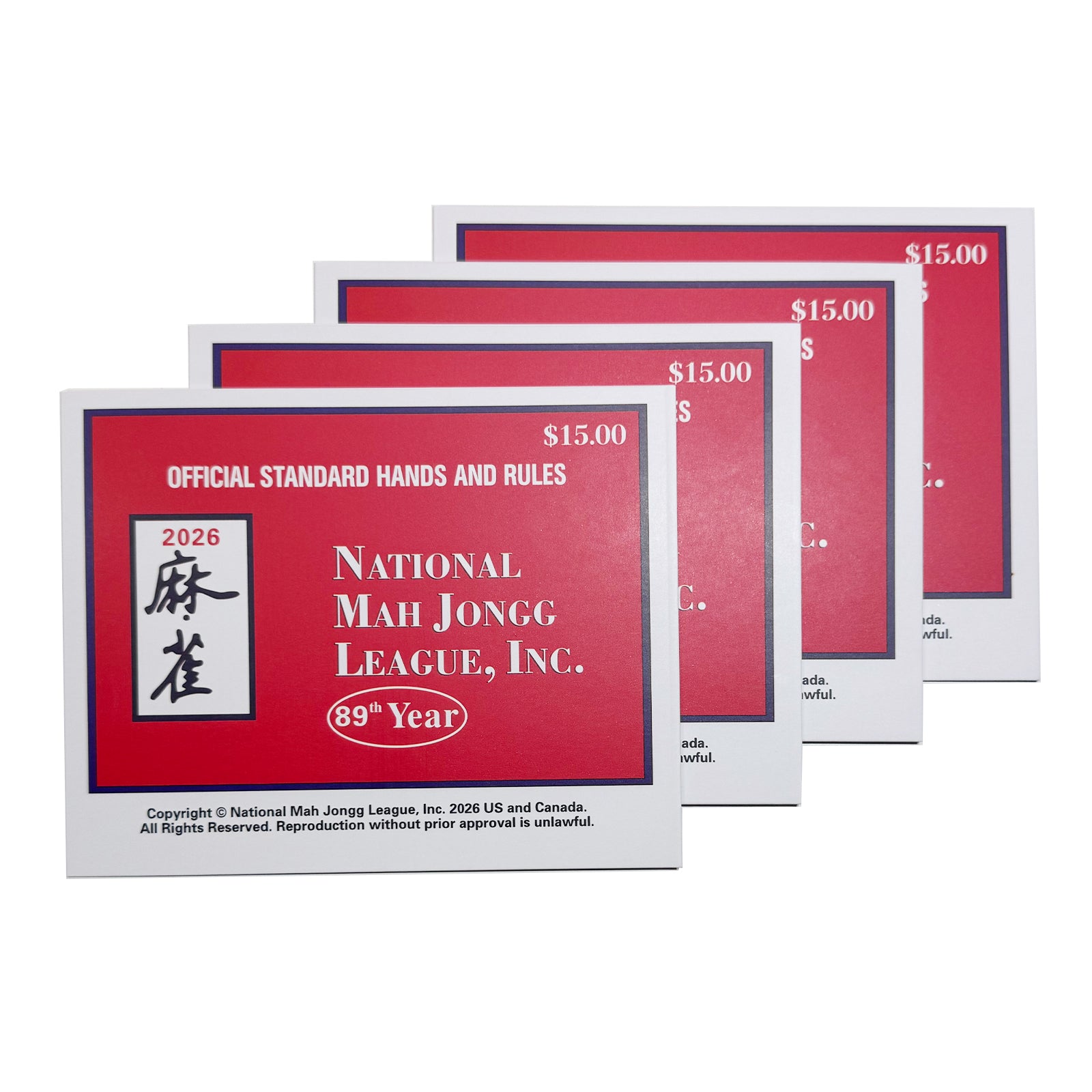 2026 National Mah Jongg League cards 4-pack large print