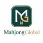 The primary MahjongGlobal logo featuring a refined MG monogram above the MahjongGlobal wordmark in deep green and warm gold, created for storefront branding, website headers, and brand materials